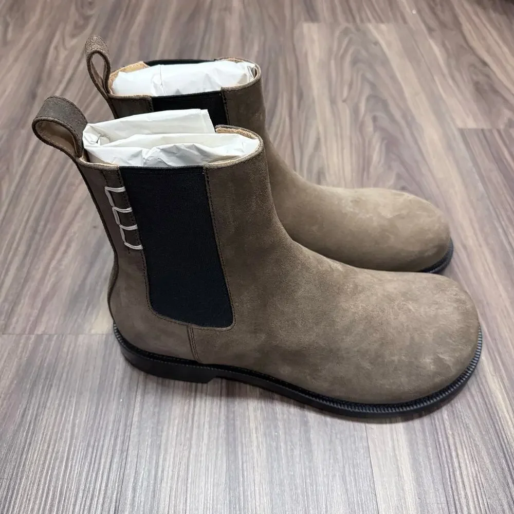 $1000+ JW Anderson Chocolate Brown Suede Chelsea Loafer Boots EU 43